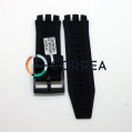 Каучуковый ремешок для часов Swatch Simply Pure черный RKS-008 - 4